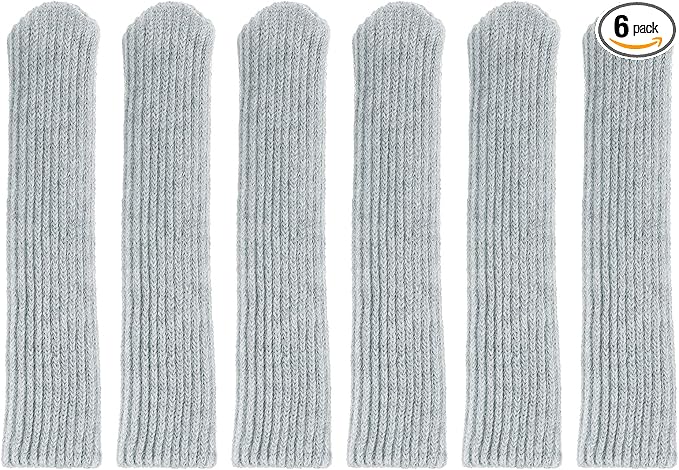 uxcell 6Pcs Door Handle Covers, Polyester Knitted Anti-Scald Door Knob Protector Door Knob Cover for Hot Doors and Cold Doors, Gray