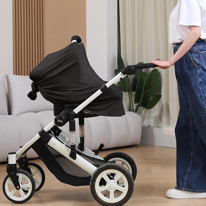 Nursing Cover for Breastfeeding, 360°Full Coverage Nursing Poncho, Rayon Soft & Breathable Breastfeeding Cover up (Smooth Rayon, Black)