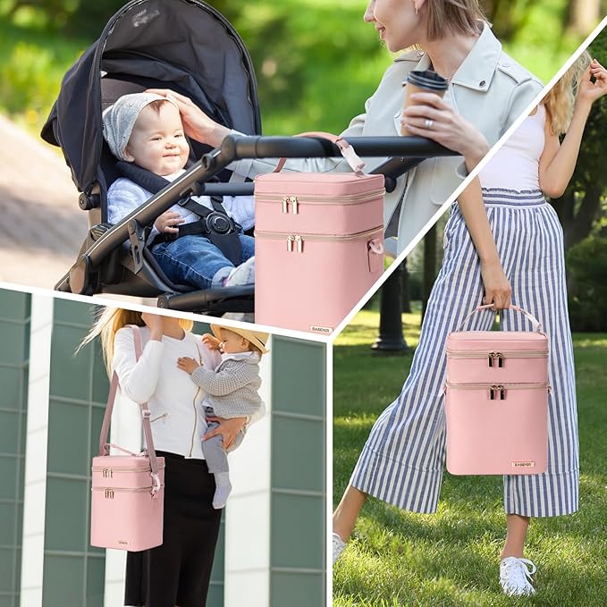 Breastmilk Cooler Bag with Ice Pack Fits 6 Baby Bottles Up to 9 Ounce