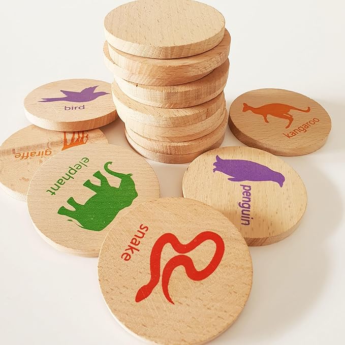 bee smart Wooden Memory Game - Matching Memory Game for Kids 3 and Up, 16Pcs | Educational Toy for Preschool Toddlers Board Games (Animals)