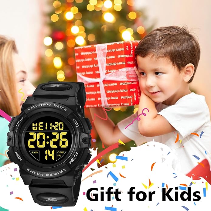 Kids Watch,Boys Watch for 3-15 Year Old Boys,Digital Sport Outdoor Multifunctional Chronograph LED 50 M Waterproof Alarm Calendar Analog Watch for Children with Silicone Band,Kids Gift