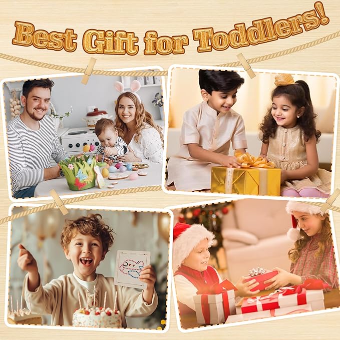 Montessori Wooden Lacing Toys for Toddlers and Kids Ages 2-4 5-7, Sewing Kit Fine Motor Skill Busy Board, Education Sensory Preschool Toy for 1 2 3 4 Year Olds, Birthday Gift for Boys and Girls