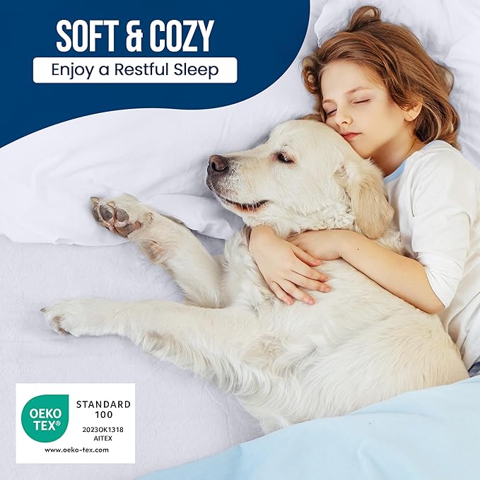 Utopia Bedding Waterproof Mattress Protector Crib Size, Premium Terry Mattress Cover 200 GSM, Breathable, Fitted Style with Stretchable Pockets (White)