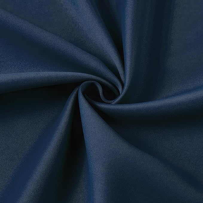 KEQIAOSUOCAI 2 PCs Navy Blue Pleat Wide Drapes for Sliding Glass Door 60 Wide x 105 Inch Long, Privacy Light Block Noise Reduce Insulated Ceiling to Floor for Locker Room Basement Bedroom Closet