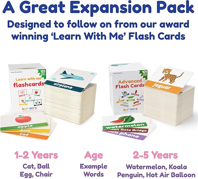Advanced Flash Cards for Toddlers 3-5 Years – 101 Flashcards – Preschool Flash Cards – Kindergarten Flash Card for Kids – Toddler Learning – Educational Gift - for Ages 3, 4, 5 & 6