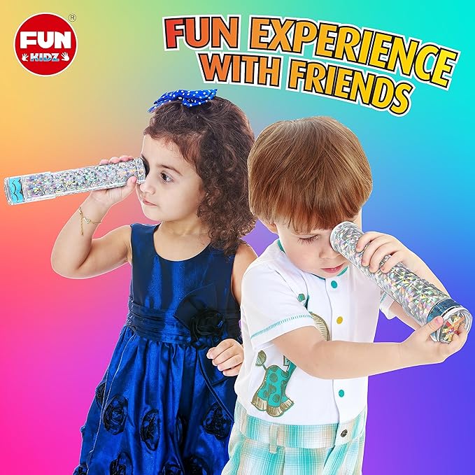 Twins Kaleidoscope Kit for Kids, FunKidz DIY Kaleidoscope Making Craft Kit with Prism Gift Optical Illusion Science Experiment Educational STEM Toy