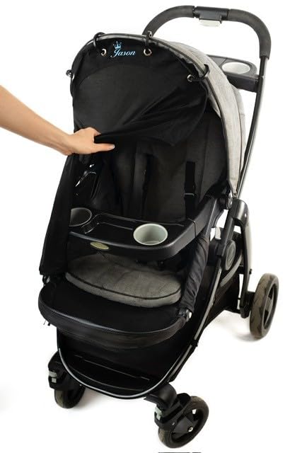 Stroller Sun Shade - Universal UV Protection Cover for Strollers Sunshade with See Through, Clip-On Sun Blocker, Sun Shield for Baby, Breathable Adjustable Fit, Full Coverage, Custom