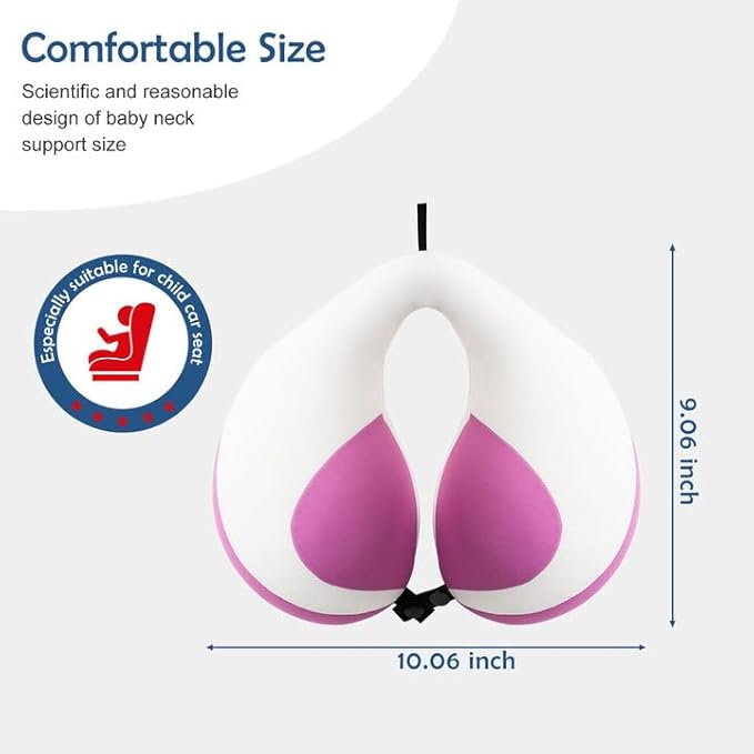 MOOB Travel Pillow for Kids, Traveling Gifts for Toddler & Children U-Shape Car Seat Head Travel Neck Pillow, Neck Pillow for Car Headrest Purple