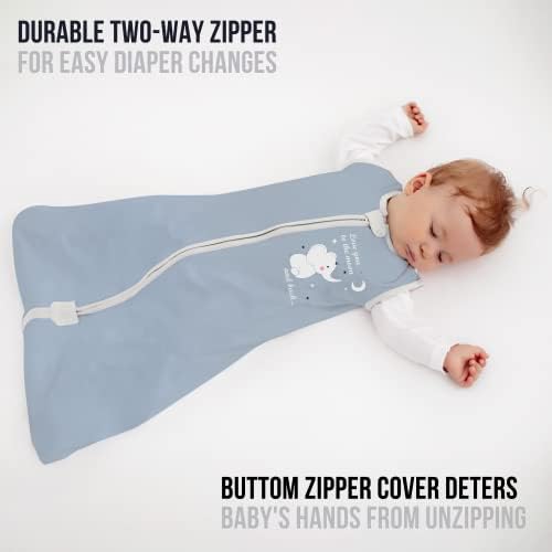 Baby Sleep Sack 1.0 TOG, Organic Cotton Baby Wearable Blanket with Two-Way Zipper, Swaddle Transition Baby Sleeping Bag, All-Season Sleep Sack for Newborn Infant Toddler Boy Girl, 0-6 Months, 1-Pack