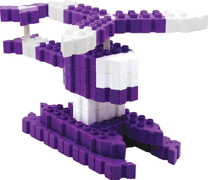 STEM Toys for Kids Ages 3 Bright 2025 | Educational Building Blocks Set | 102-Piece BPA-Free Plastic Construction Kit | Creativity & Fine Motor Skills | Instruction Booklet - Purple