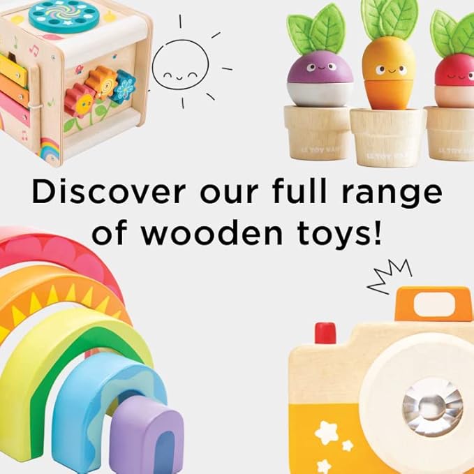 Le Toy Van - Educational Wooden Building Blocks 60 Piece Set Toy | Montessori Style Shape & Colour Development Toy - Suitable for 12 Months + (PL135)