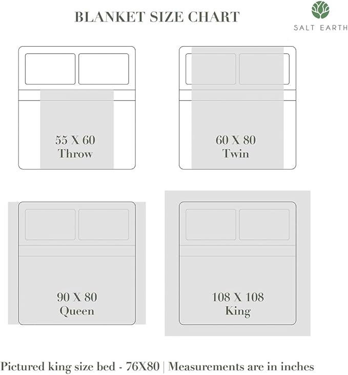 Salt Earth GOTS Certified 100% Organic Cotton Throw Blanket, 90" X 90" Waffle Blankets & Throws for Bed, Throw Blanket for Couch, Modern and Cozy Blanket, All Season, Comfy & Soft Blanket (Parchment)