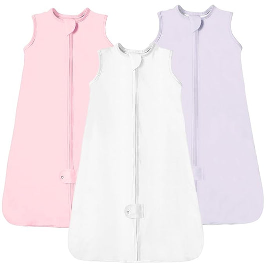 TotAha Sleep Sack 15-18-24 Months 3-Pack,Stretchy,Buttery Soft Sleeping Bag,Light Baby Wearable Blanket with 2-Way Safe Zippers for Boys Girls, 0.5 TOG