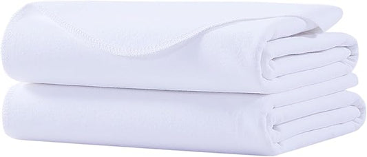 Washable Underpads, 34" x 52" (Pack of 2) Extra Heavy Absorbency ,100% Waterproof Mattress Protector,Flannel Cotton Underpads for Kids, Adults,Pets,Bed, Couch, Sofa, Floor,Home