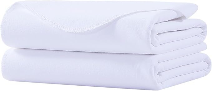 Washable Underpads, 24" x 24" (Pack of 2) Extra Heavy Absorbency , 100% Waterproof Mattress Protector,Flannel Cotton Underpads for Kids, Adults,Pets,Bed, Couch, Sofa, Floor,Home