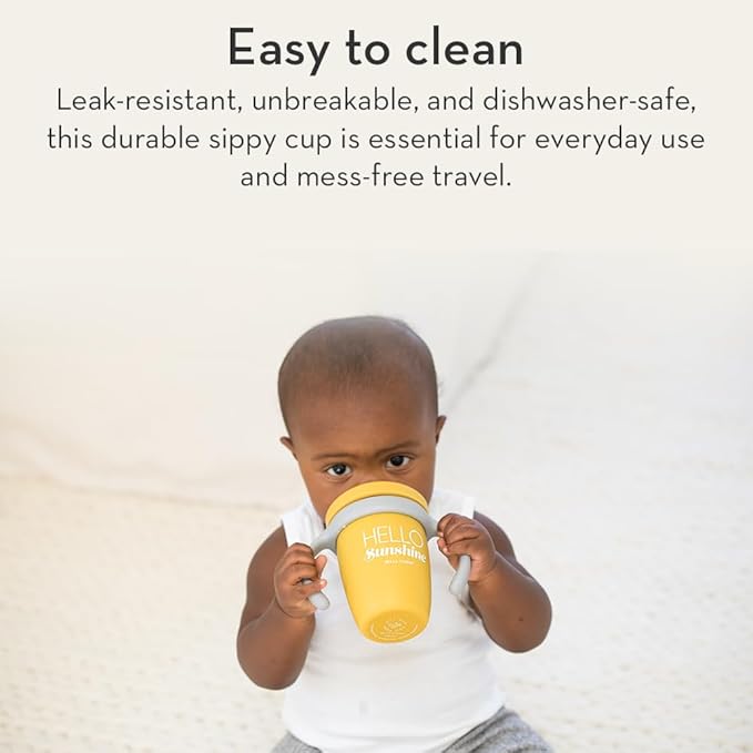 Bella Tunno Sippy Cup, Silicone Training Cup with Transition Handles for Infants, Toddlers & Kids, Babies 6-12 Months & Toddlers 1-3 Years, Boys & Girls, Drink Up Buttercup, 8 oz