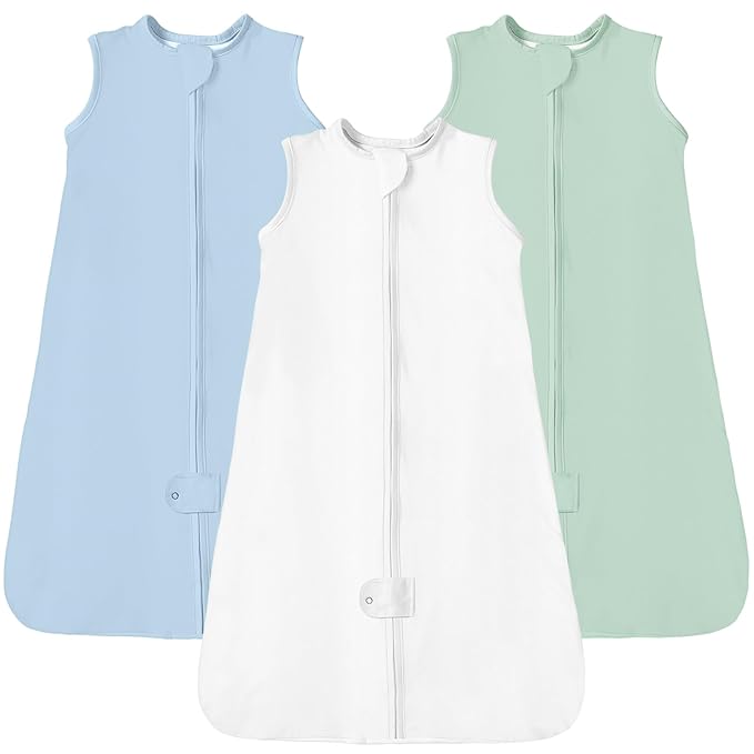 TotAha Sleep Sack 6-12-15 Months 3-Pack,Stretchy,Buttery Soft Swaddle Transition Sleeping Bag,Light Baby Wearable Blanket with 2-Way Safe Zippers for Boys and Girls, 0.5 TOG