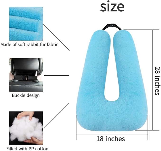 Travel Pillow Cushion for The Back Seat of Car Car Pillow for Kids A Sleeping Artifact Suitable for Long-Distance Travel of Adults and Children Travel Pillow for Kids Blue
