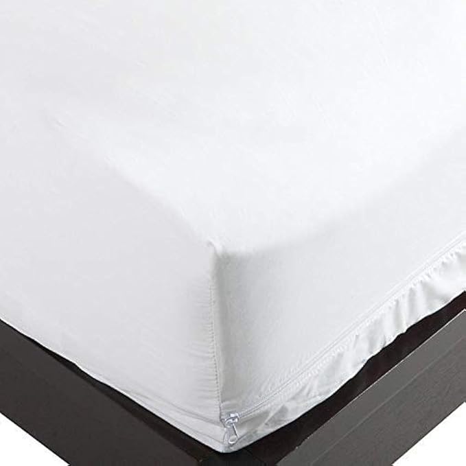 National Allergy Superior 100% Cotton Queen Mattress Protector Zippered - 60" x 80" x 9" - Hypoallergenic Bed Encasement - Breathable Dust Proof Cover - AAFA & Oeko-TEX Standard 100 Certified