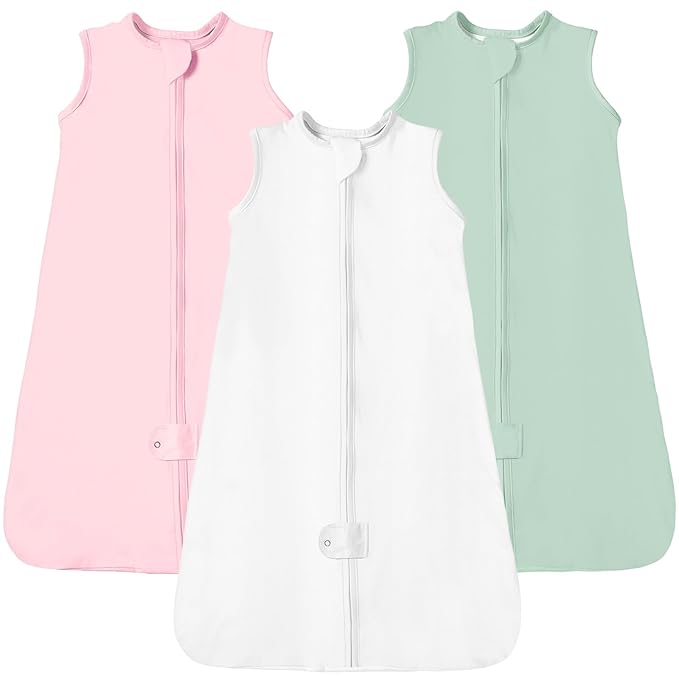 TotAha Sleep Sack 15-18-24 Months 0.5 TOG, Lightweight Summer Sleeping Sacks, Soft Babies Wearable Blanket with 2-way Zipper for Girl 3-Pack, 0.5 TOG