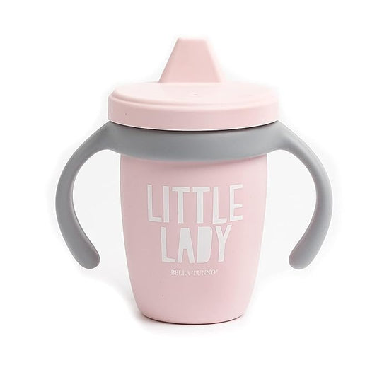Sippy Cup by Bella Tunno, Silicone Training Cup with Transition Handles for Infants, Toddlers & Kids, Babies 6-12 Months & Toddlers 1-3 Years, Boys & Girls, Little Lady, 8 oz
