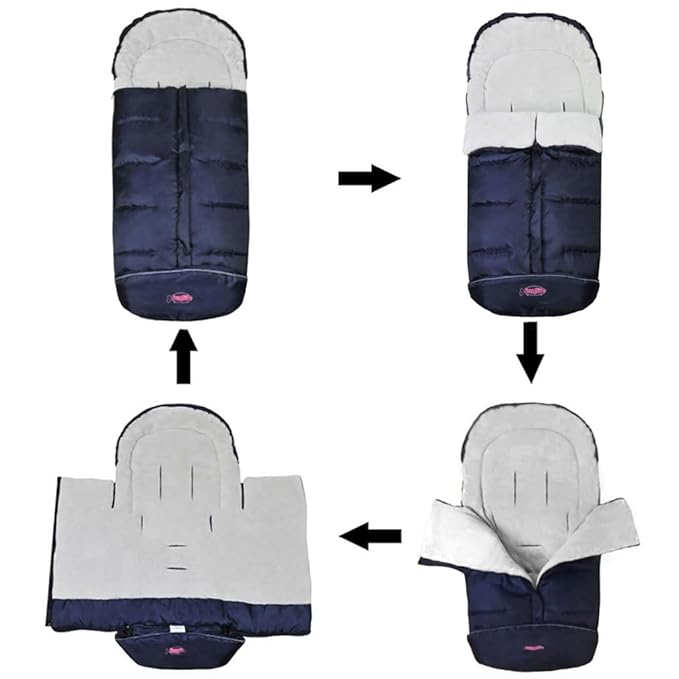 Go 3 Seasons Universal Stroller Footmuff, Warm Winter Bunting Bag for Toddler, Waterproof Sleeping Bag, Anti-Slip Height Adjustable, Winter Blanket