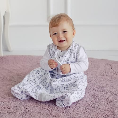 Mama Cheetah Baby Sleep Sack 0.5 TOG, Organic Cotton Baby Wearable Blanket, Swaddle Transition Baby Sleeping Bag, Boy Girl Newborn Infant, XXL (24-48 M)