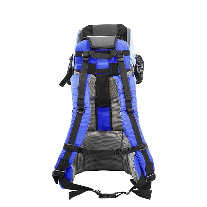 ClevrPlus Cross Country Baby Backpack Carrier, Blue, Toddler Hiking Backpack with Comfortable Seat, Adjustable Straps & Belt, Foldable Frame Lightweight Large Capacity Child Carrier for Outdoor
