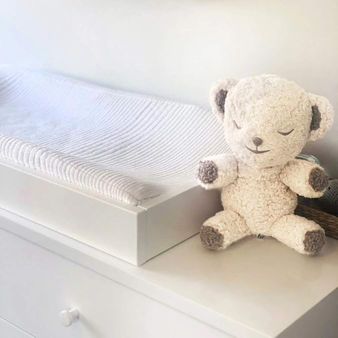 SNOObear White Noise Machine - Cry-Activated Plush Baby Sleep Soother - Cream Woolly