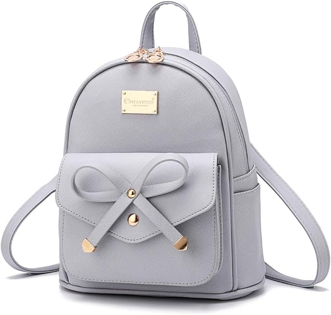 I IHAYNER Girls Bowknot Cute Leather Backpack Mini Backpack Purse for Women