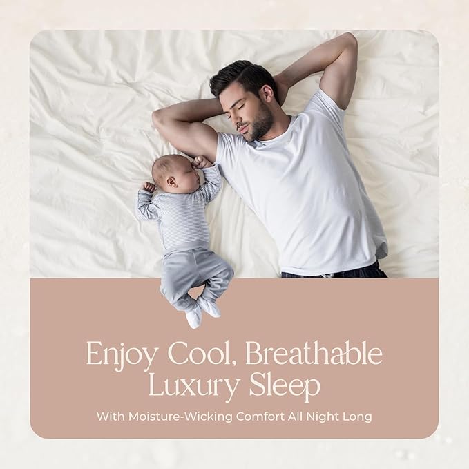 Organic Waterproof Mattress Protector Queen Size - 100% Waterproof Mattress Pad with Extra Soft Quiet & Breathable Triple Layer Protection - GOTS Certified Machine Washable Deep Pocket Design (Queen)