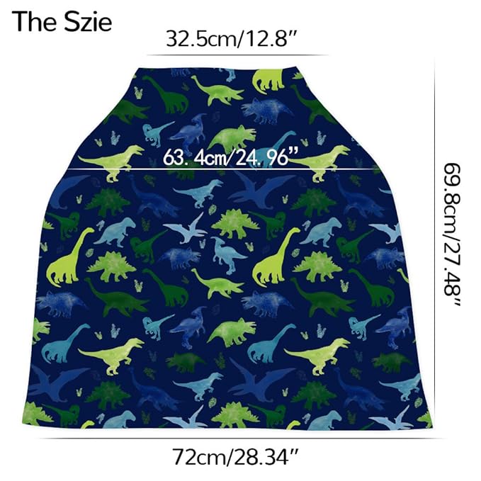Baby Car Seat Cover, Multi- use Nursing Cover for Breastfeeding, Carseat Cover Boys, Dinosaur Baby Shower Stuff for Newborn, Soft Breathable
