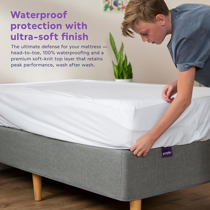 Purple Waterproof Mattress Protector – California King, Gold-Standard Protection, Comfort-First Design, Fits Mattresses 8” to 15.5”