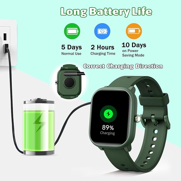 Smart Watch for Kids Girls Boys No APP/Phone Needed, 1.8" IP68 Waterproof Sport Kids Watch Pedometer, Heart Rate, Sleep Monitor, Step Counter, 12 Puzzle Games for Girls Boys Teens 6-16