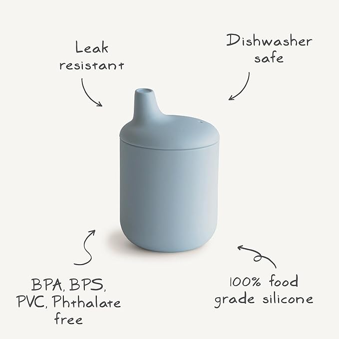 mushie 100% Silicone Baby Sippy Cup | 6 Months+ (Tradewinds)