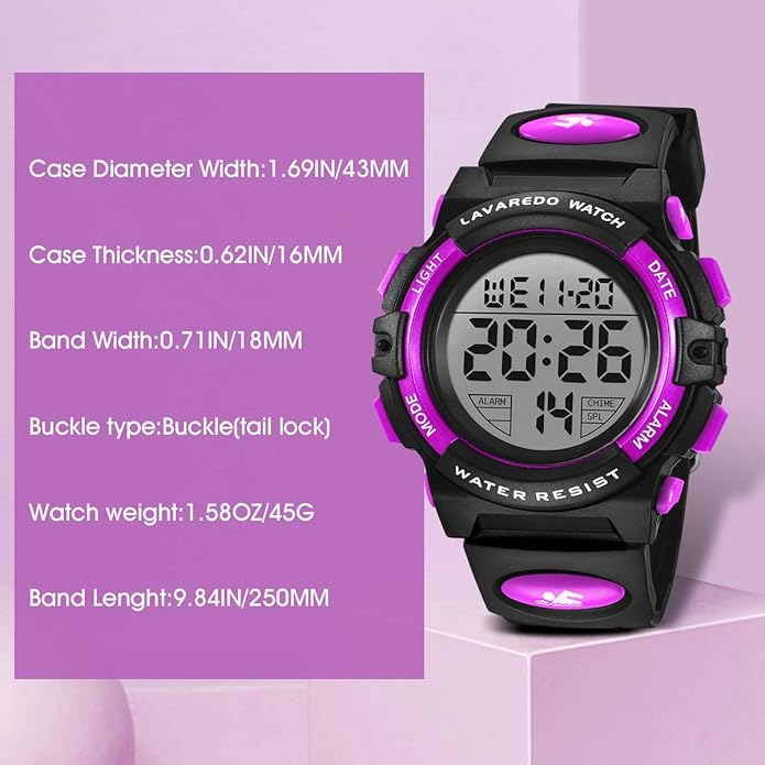 Kids Watch,Boys Watch for 3-15 Year Old Boys,Digital Sport Outdoor Multifunctional Chronograph LED 50 M Waterproof Alarm Calendar Analog Watch for Children with Silicone Band,Kids Gift