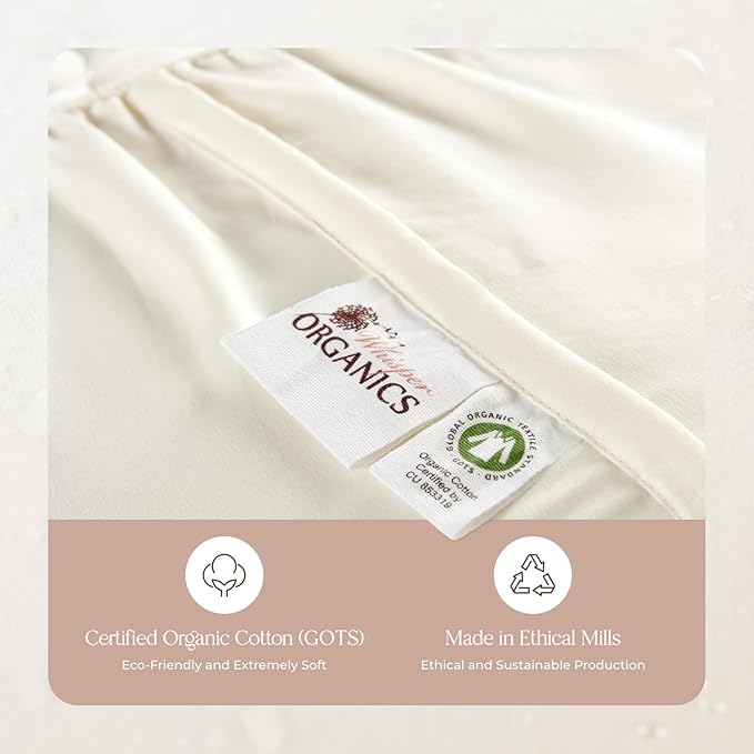 Organic Waterproof Mattress Protector Full Size - 100% Waterproof Mattress Pad with Extra Soft Quiet & Breathable Triple Layer Protection - GOTS Certified Machine Washable Deep Pocket Design (Full)