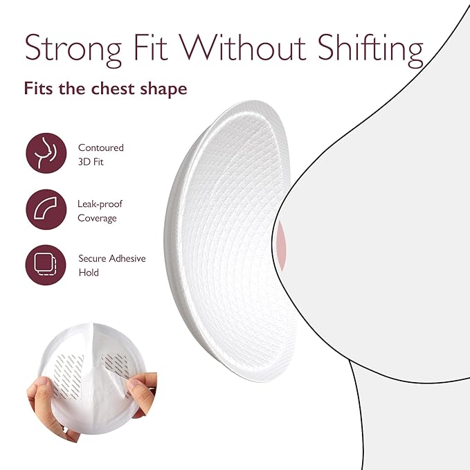 Momcozy Ultra-Thin Disposable Nursing Pads, Super Absorbent and Breathable Breastfeeding Pads, Make The Breasts Light and Unburdened, 3D Shape for The Best Fit, Individually Packaged（120 Count）
