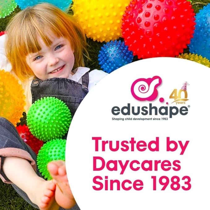 Edushape Original Sensory Ball for Baby - 7" Deflated with Pump, Transparent Red, Enhances Gross Motor Skills for Kids 6 Months & Up