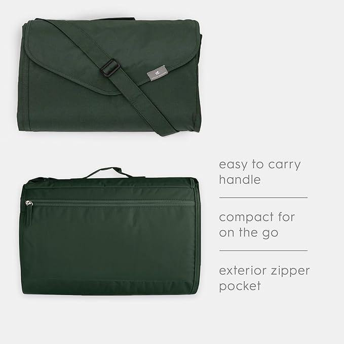 Little Unicorn 5'x7' Outdoor Family Picnic & Beach Blanket | Durable & Water-Resistant Fabric | Compact Fold & Easily Wipes Clean | Zipper Pocket (Primrose Patch)