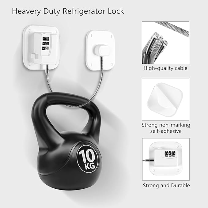 Cabinet Locks with Combination,Drawer Lock,Child Proof Refrigerator Lock,Child Safety Locks for Cabinets (White 4pcs)