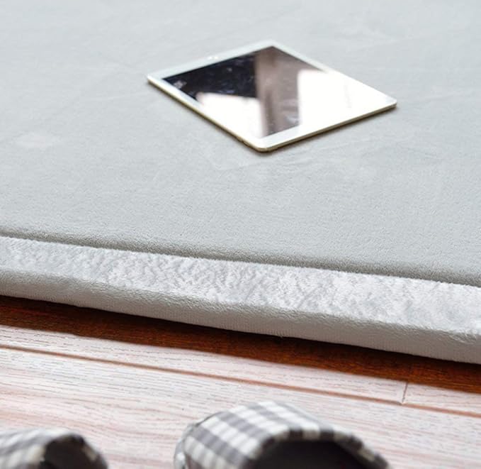 Loartee Nursery Rug Coral Velvet Crawling Rugs Mat Area Rugs Play Crawling Mat(6'8"x9'8", Gray) for Toddler Children Play Mat Yoga Mat Exercise Pads Carpet