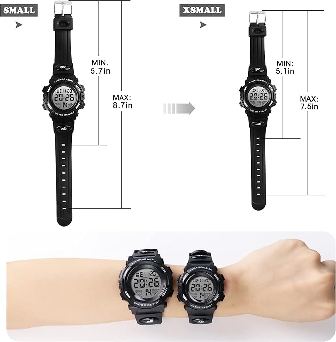 Kids Watch,Boys Watch for 3-15 Year Old Boys,Digital Sport Outdoor Multifunctional Chronograph LED 50 M Waterproof Alarm Calendar Analog Watch for Children with Silicone Band,Kids Gift