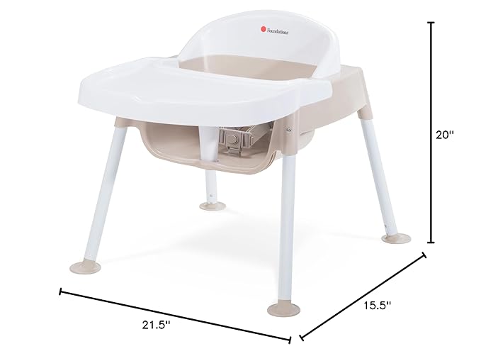 Foundations Secure Sitter Feeding Chairs Multipack, No-Tip Feet, 3-Point Adjustable Harness, Removable Tray, Easy to Clean, Stackable Feeding Chairs, 3 Pack (9 inch)