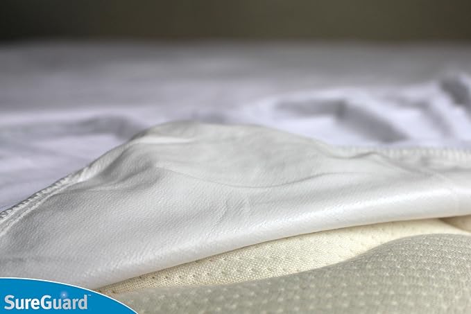 SureGuard California King Mattress Protector - 100% Waterproof, Hypoallergenic - Premium Fitted Cotton Cover - Smooth