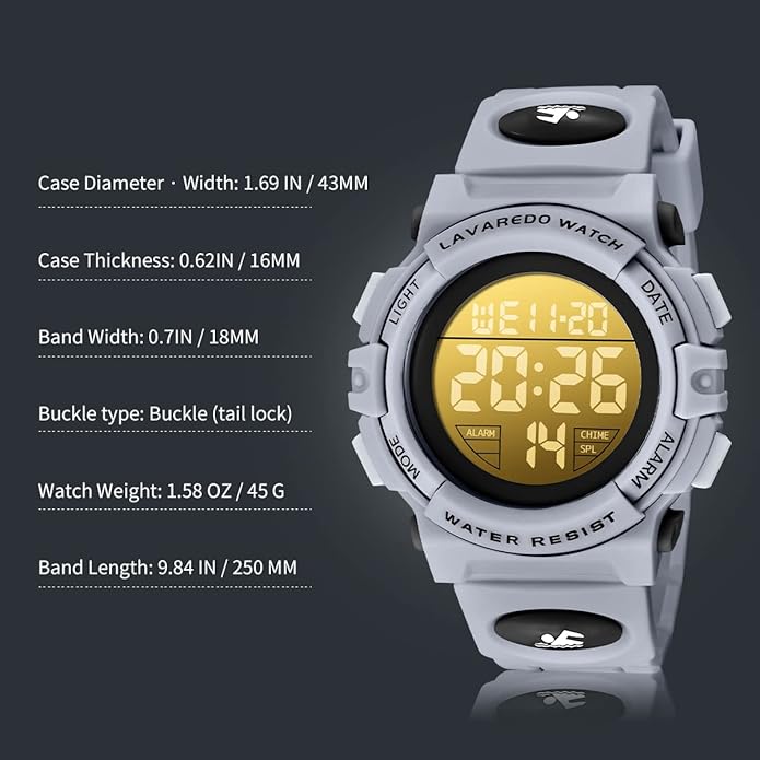 Kids Watch,Boys Watch for 3-15 Year Old Boys,Digital Sport Outdoor Multifunctional Chronograph LED 50 M Waterproof Alarm Calendar Analog Watch for Children with Silicone Band,Kids Gift