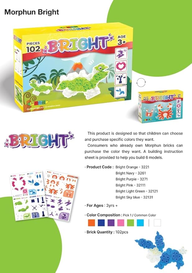 STEM Toys for Kids Ages 3 Bright 2025 | Educational Building Blocks Set | 102-Piece BPA-Free Plastic Construction Kit | Creativity & Fine Motor Skills | Instruction Booklet - Purple