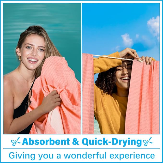 Oversized Turkish Beach Towel Blanket XXL Cotton Sandproof Towels Boho Woven Extra Large Big Sand Free Giant Throw Thick Blankets Huge Quilt XL Picnic Camping Necessities Cloud For Adult Gifts Coral