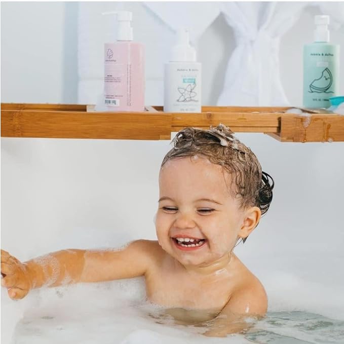 Dabble & Dollop Beachy Bundle, Natural Bubble Bath, Body Wash, Shampoo for Kids, USA-Made, Paraben & Sulfate Free, Vegan, Gluten-Free, Tear-Free, Honeydew Melon, Vanilla & Coconut (Set of 3)