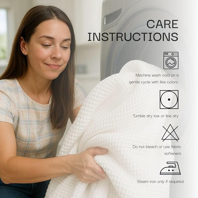 Salt Earth GOTS Certified 100% Organic Cotton Throw Blanket, 60" X 80" Waffle Blankets & Throws for Bed, Throw Blanket for Couch,Modern and Cozy Blanket, All Seasons, Comfy Soft Blanket(Powder Blue)